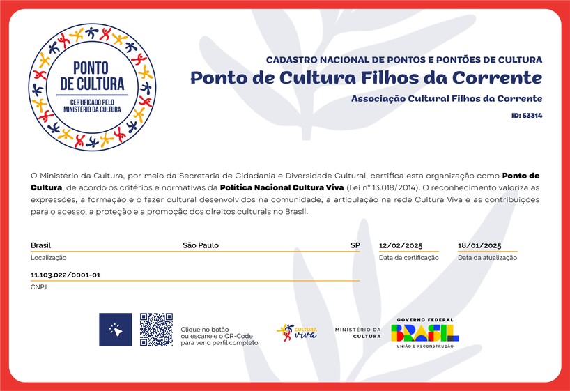 Certificado Ponto de Cultura